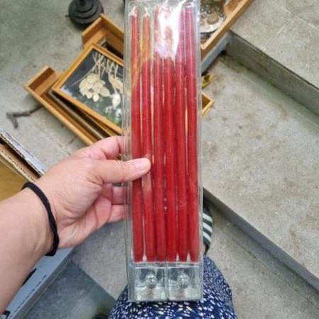 Piros Gyertyák Üveg Kockakkal
