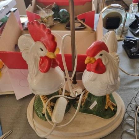 Kakasos Kerámia Asztali Lámpa Ernyő Nélkül