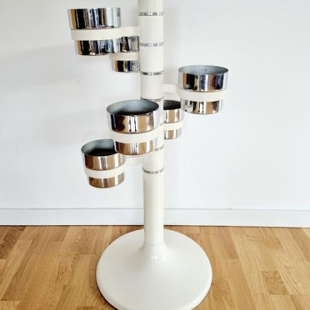 Space Age Virágtartó Fehér Króm apartman